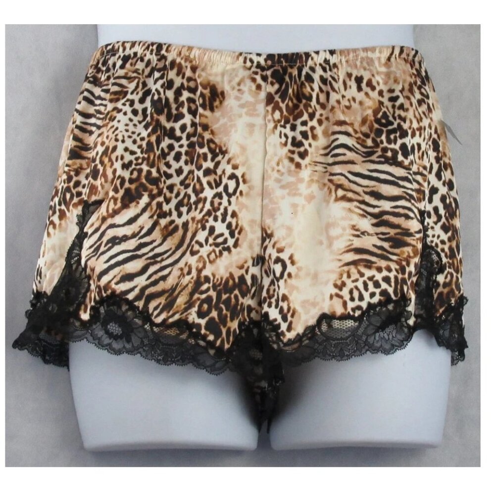 NWT INC Women's 2-Piece Cami Shorts Pajama Set, Beige Multi Animal Print, Large - Picture 3 of 8